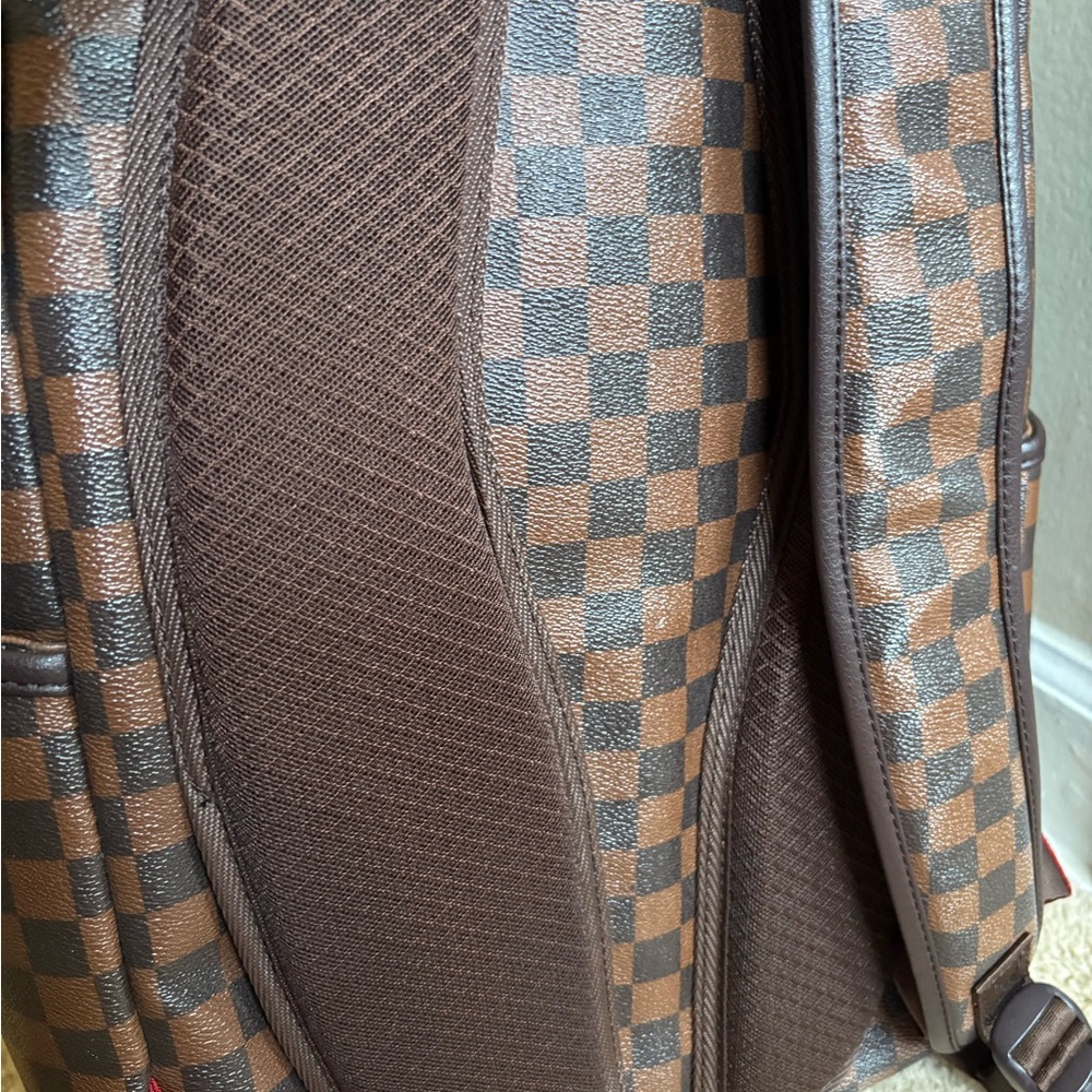 Sprayground original Brown Shark Checkerboard Backpack - Picture 3 of 5